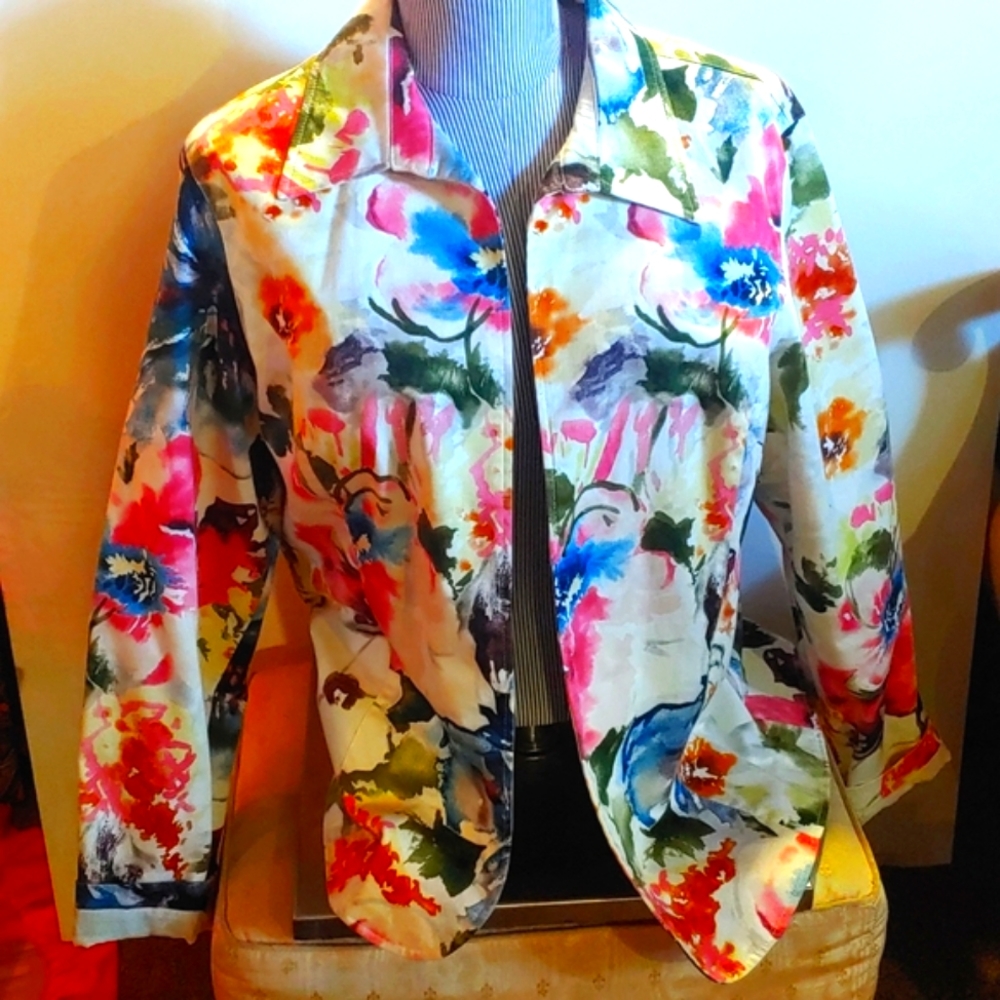 NICE Coldwater Creek floral dress jacket size L